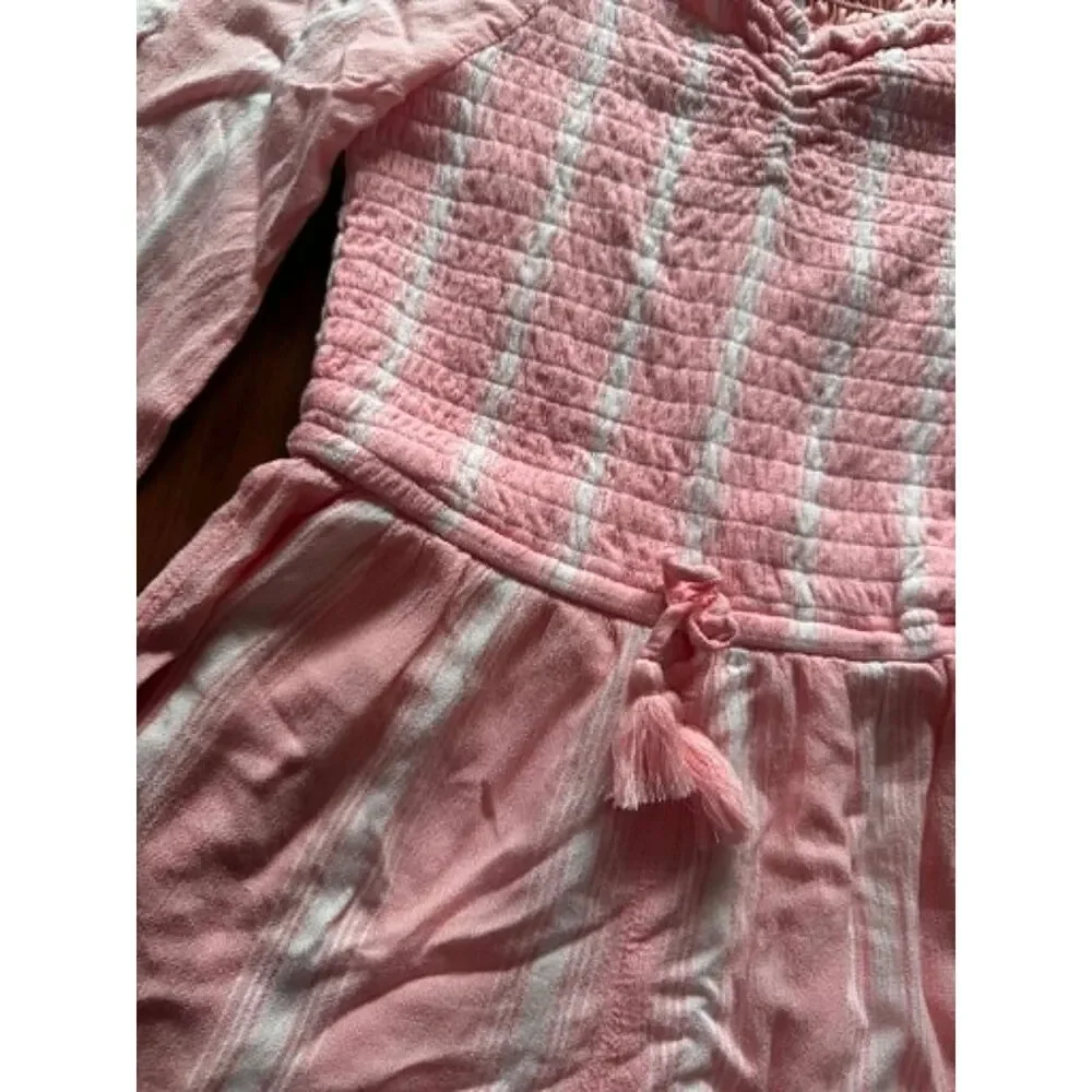 Justice Pink Striped Romper - Size 10